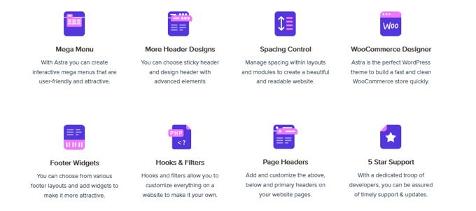 Astra Theme Review more features