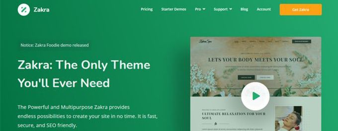 Best free WordPress themes Zakra