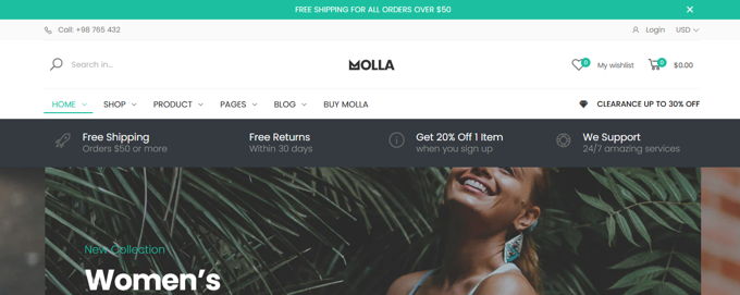 Molla Best Shopify Themes [2025]
