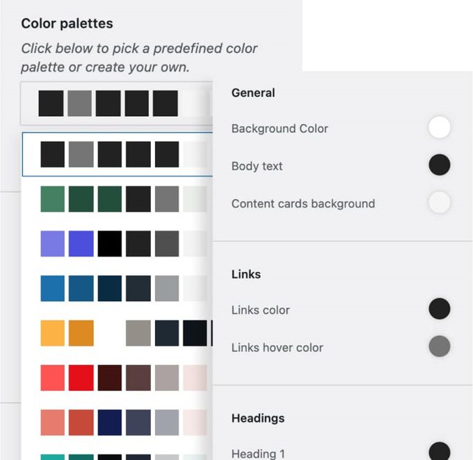 Botiga Theme review Color palette