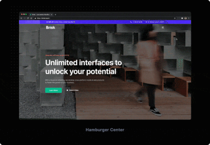 Brisk theme review hamburger-menus