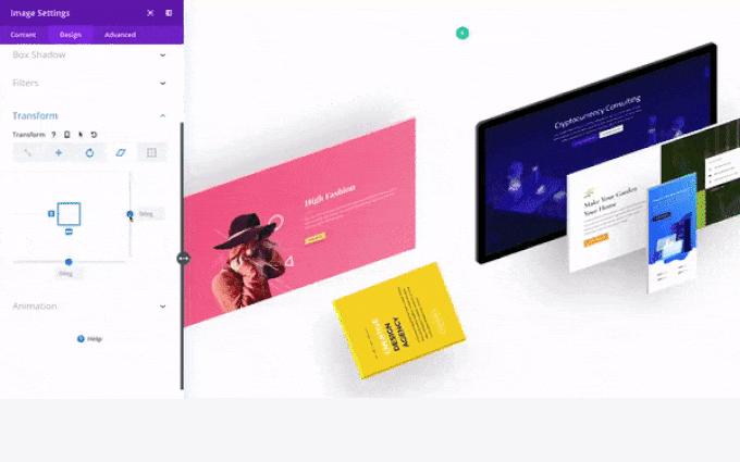 Flexible layout adjustments in Divi Transforms