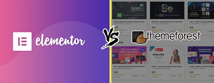 Elementor vs Themeforest