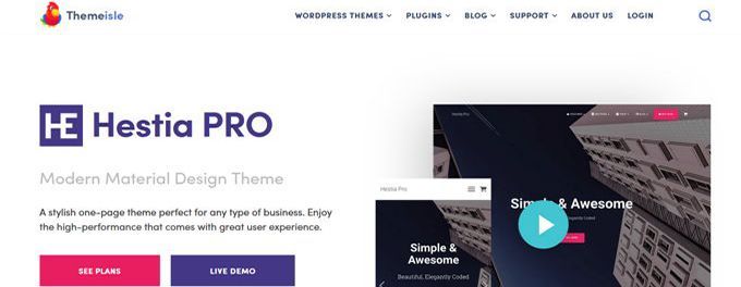 Fastest Wordpress themes Hestia