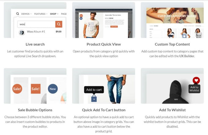 Flatsome Wordpress theme review Woo-features