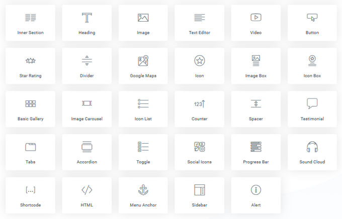 Fusion-Builder's extensive element options