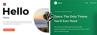 Hello vs Zakra Theme comparison [2025]