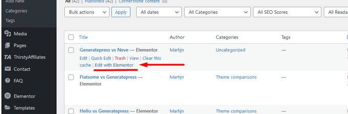 hide post title with Elementor