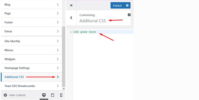 change font size with Wordpress Customizer CSS