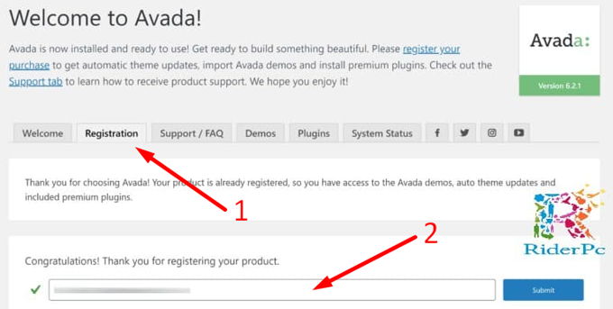 How to update theme in WordPress Avada license key