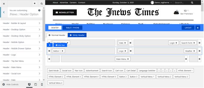 JNews review HeaderBuilder JNews Theme review HeaderBuilder