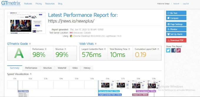 JNews review speed JNews Theme review loading times