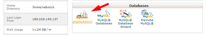 MyPHPadmin Cpanel