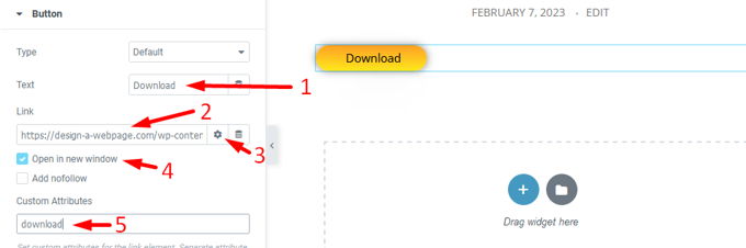 WordPress link to PDF Elementor button WordPress link to PDF Elementor button
