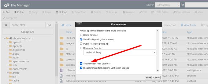 WordPress Max Upload Size show hidden files