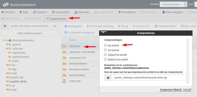 compress folder Wordpress compress folder