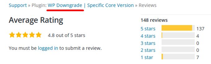 WP-Downgrade ratings