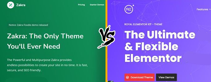 Zakra vs Royal Elementor