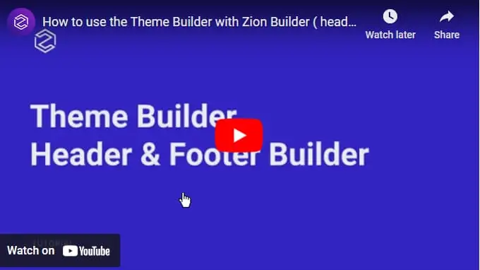 Zion Theme Header Builder Video Zion Theme Header Builder Video