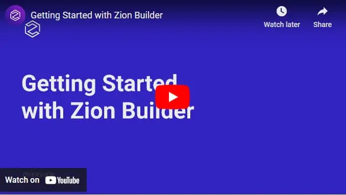 Zion Builder Video Zion Builder Video